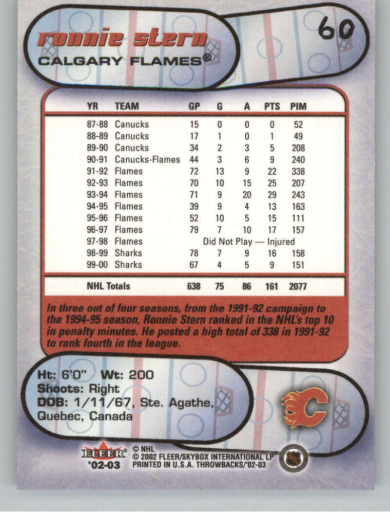 2002-03 Fleer Throwbacks NHL Hockey Cards Pick From List/Complete Your Set - Picture 120 of 184