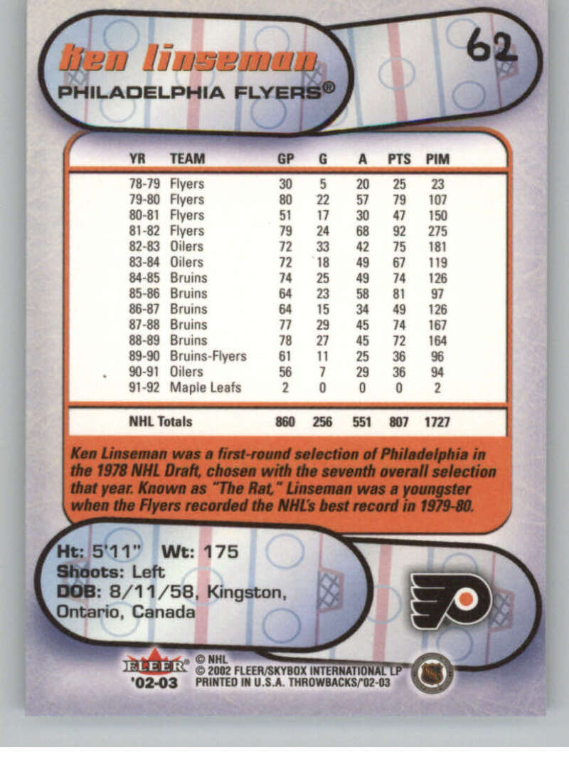 2002-03 Fleer Throwbacks NHL Hockey Cards Pick From List/Complete Your Set - Picture 124 of 184