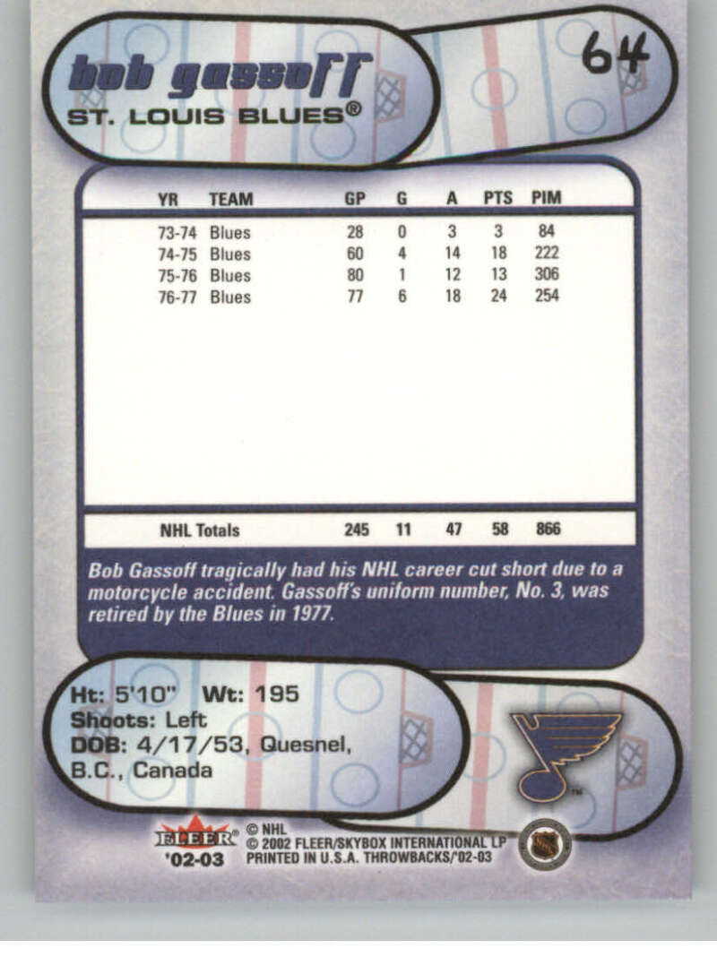 2002-03 Fleer Throwbacks NHL Hockey Cards Pick From List/Complete Your Set - Picture 128 of 184