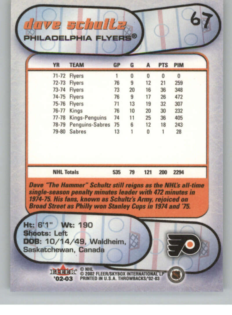 2002-03 Fleer Throwbacks NHL Hockey Cards Pick From List/Complete Your Set - Picture 134 of 184