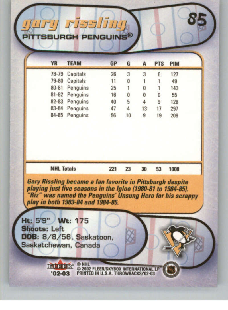 2002-03 Fleer Throwbacks NHL Hockey Cards Pick From List/Complete Your Set - Picture 170 of 184
