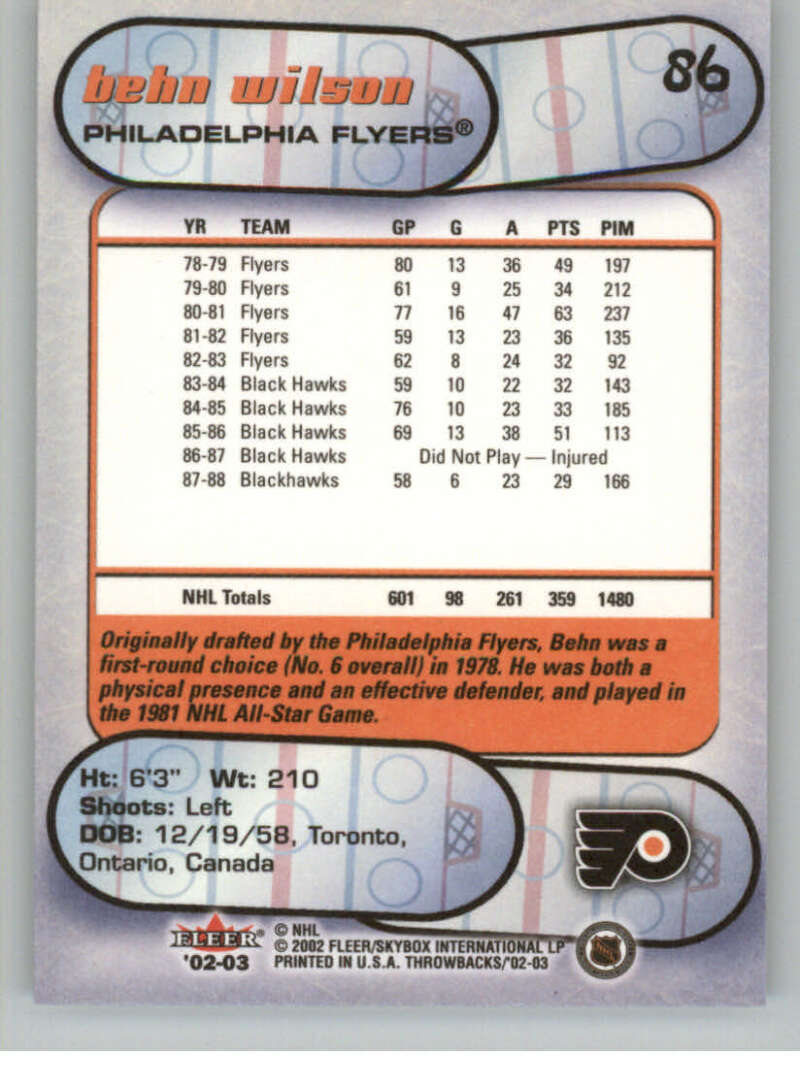 2002-03 Fleer Throwbacks NHL Hockey Cards Pick From List/Complete Your Set - Picture 172 of 184