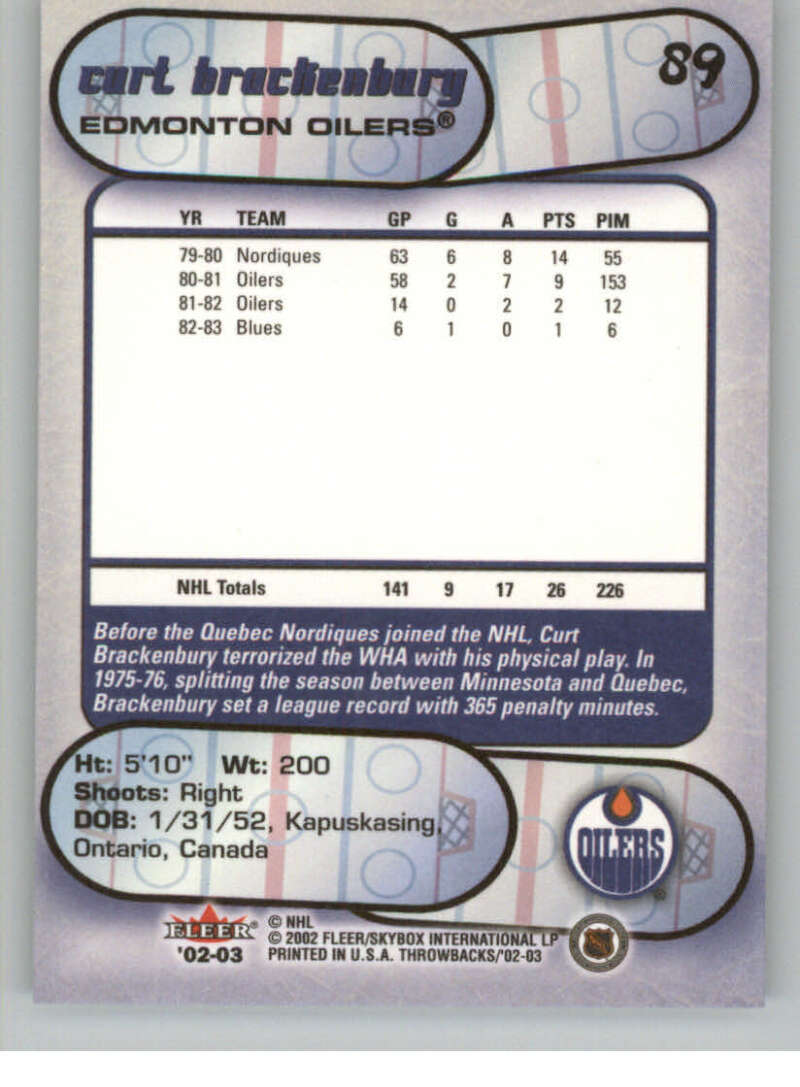 2002-03 Fleer Throwbacks NHL Hockey Cards Pick From List/Complete Your Set - Picture 178 of 184