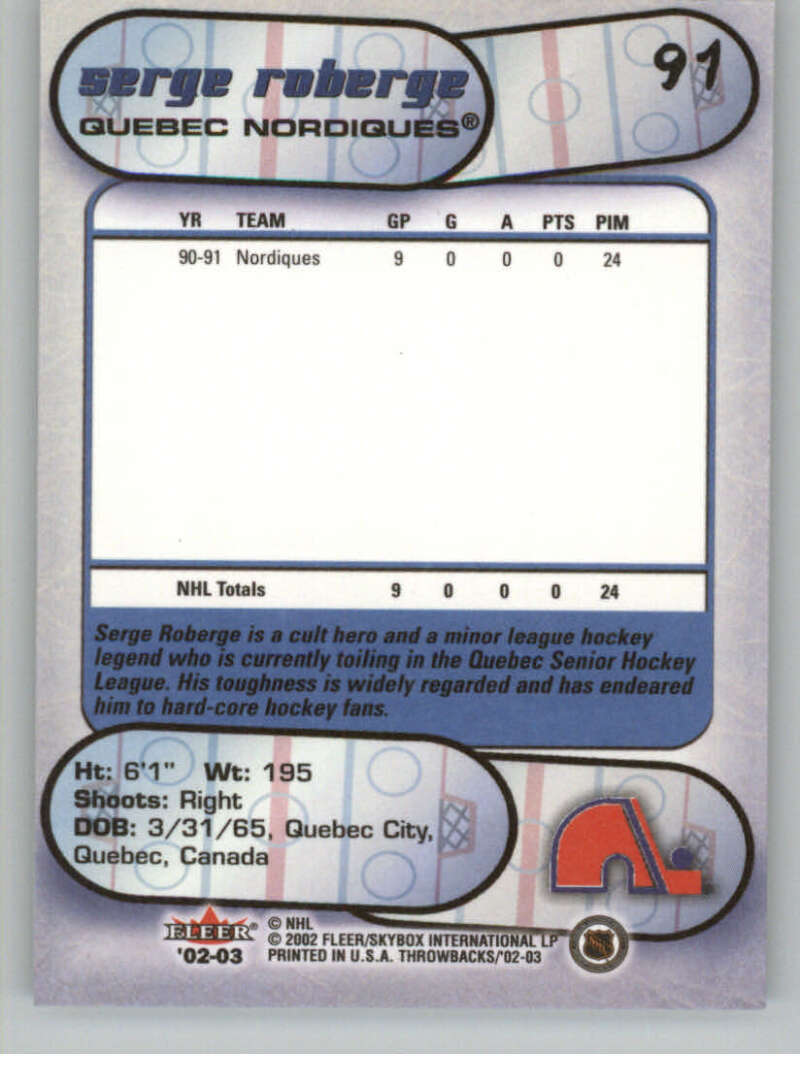 2002-03 Fleer Throwbacks NHL Hockey Cards Pick From List/Complete Your Set - Picture 182 of 184