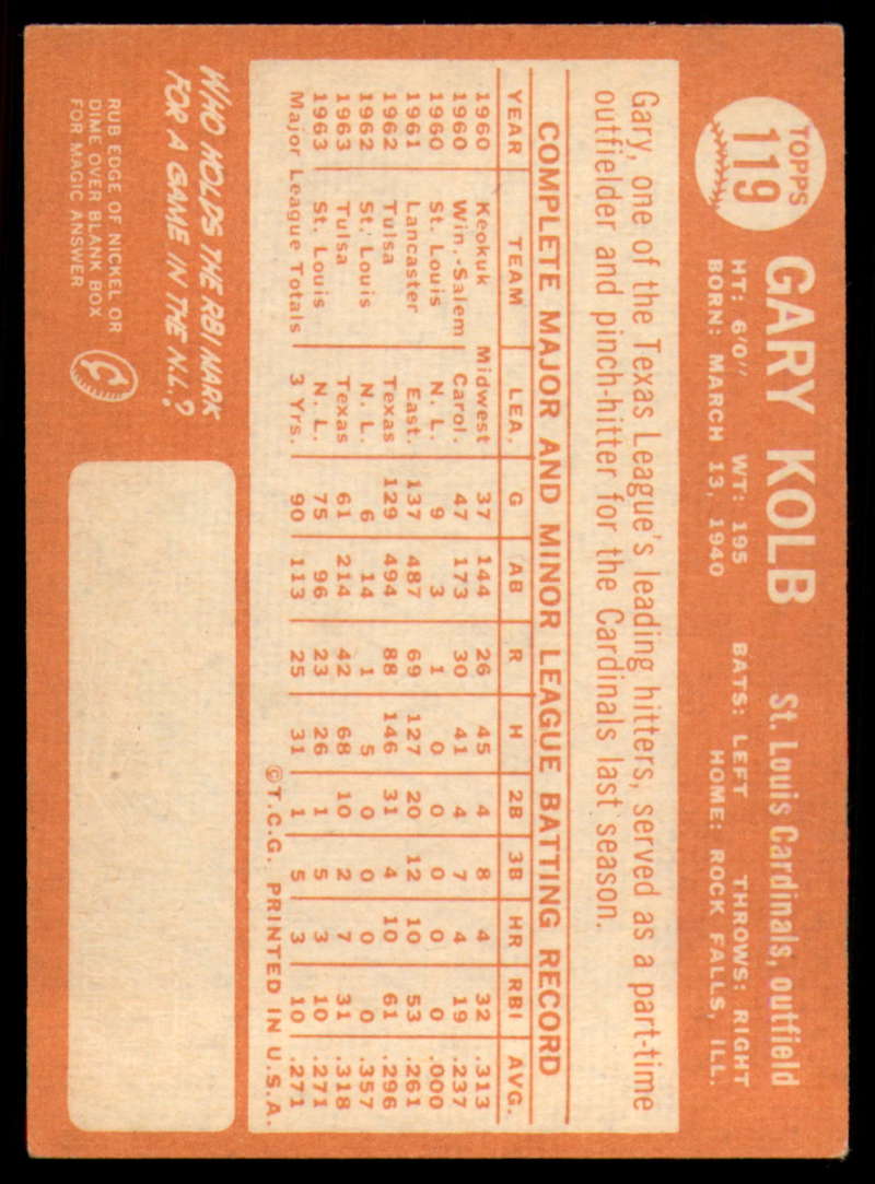 1964 Topps Baseball #3 - #130 - Complete your set - Pick your card - Picture 413 of 465