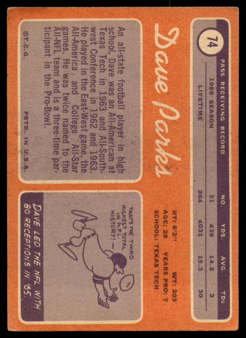 1970 Topps Football #1 to #89 - Complete your set - Pick your card - Picture 399 of 475