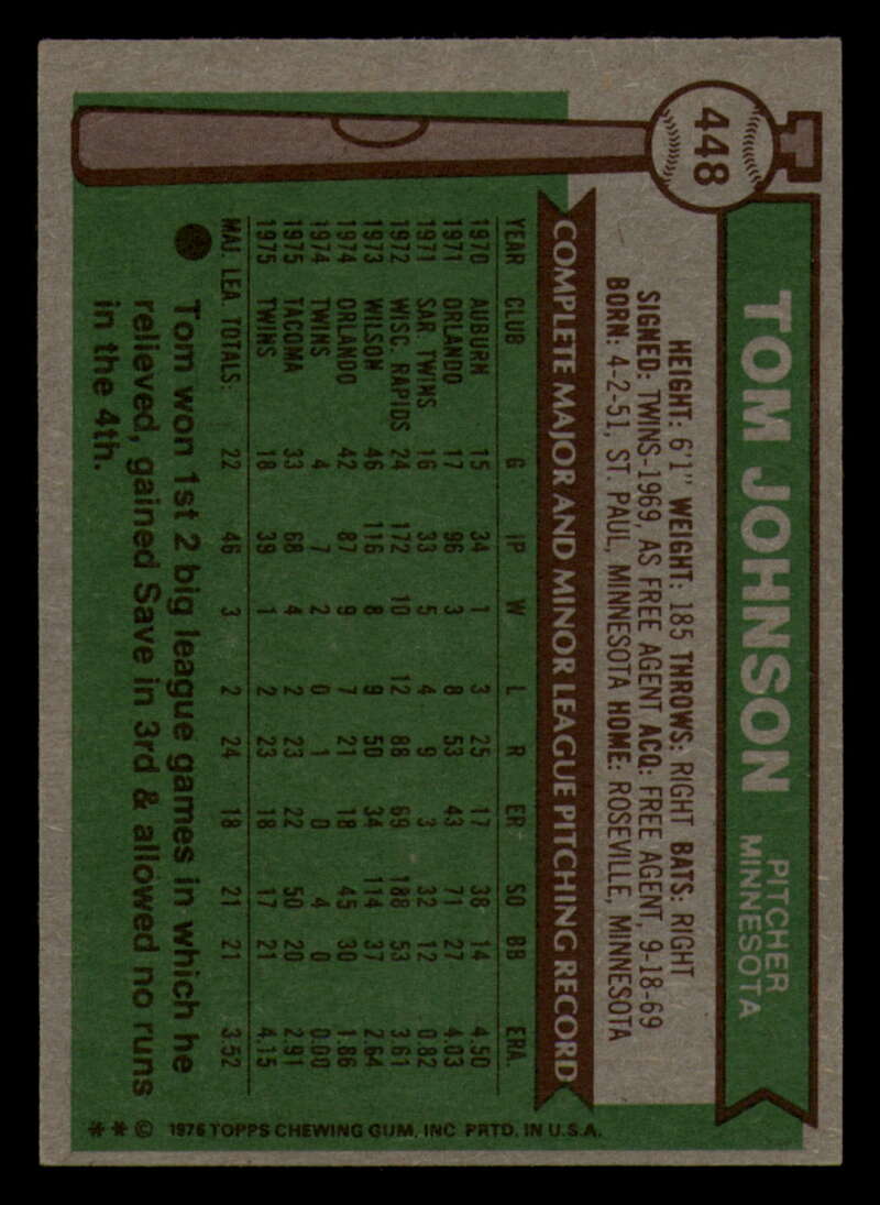 1976 Topps Baseball #391 to #450 - Complete your set - Pick your card - Picture 439 of 465