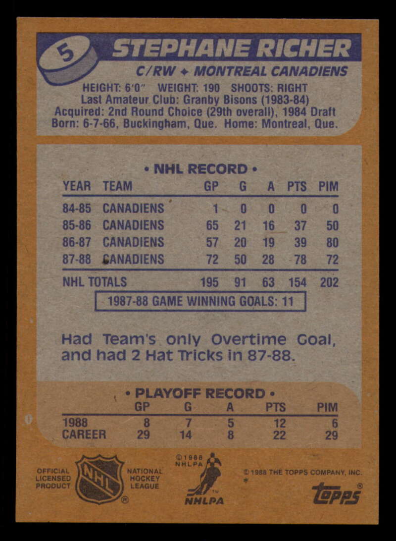 1988-89 Topps Hockey - #2 - #100 - Complete your set - Pick your card - Picture 17 of 433