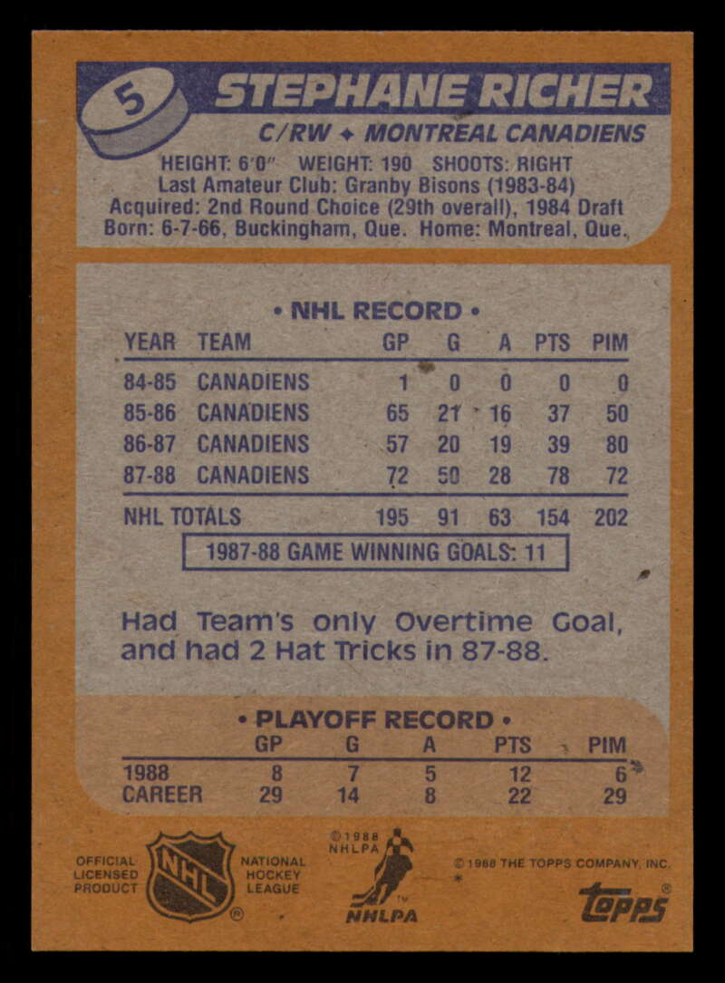 1988-89 Topps Hockey - #2 - #100 - Complete your set - Pick your card - Picture 21 of 433