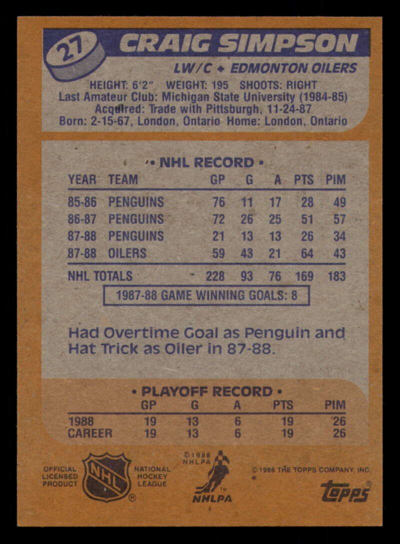 1988-89 Topps Hockey - #2 - #100 - Complete your set - Pick your card - Picture 131 of 433