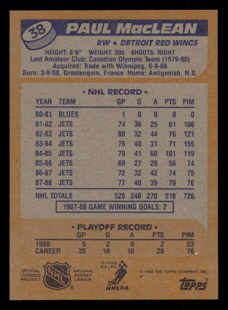 1988-89 Topps Hockey - #2 - #100 - Complete your set - Pick your card - Picture 173 of 433