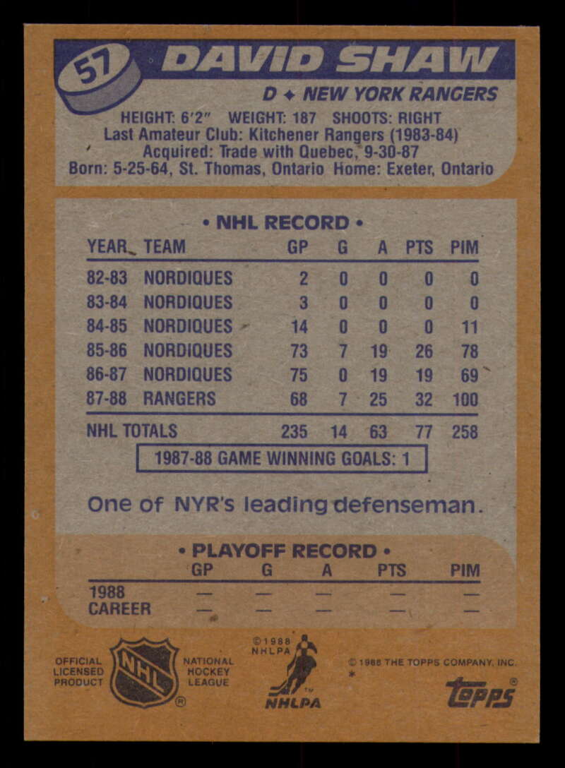 1988-89 Topps Hockey - #2 - #100 - Complete your set - Pick your card - Picture 241 of 433