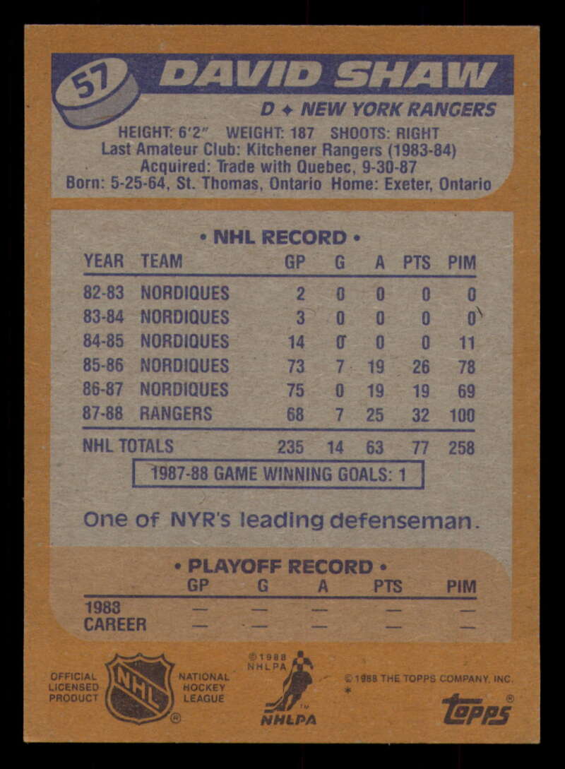 1988-89 Topps Hockey - #2 - #100 - Complete your set - Pick your card - Picture 239 of 433