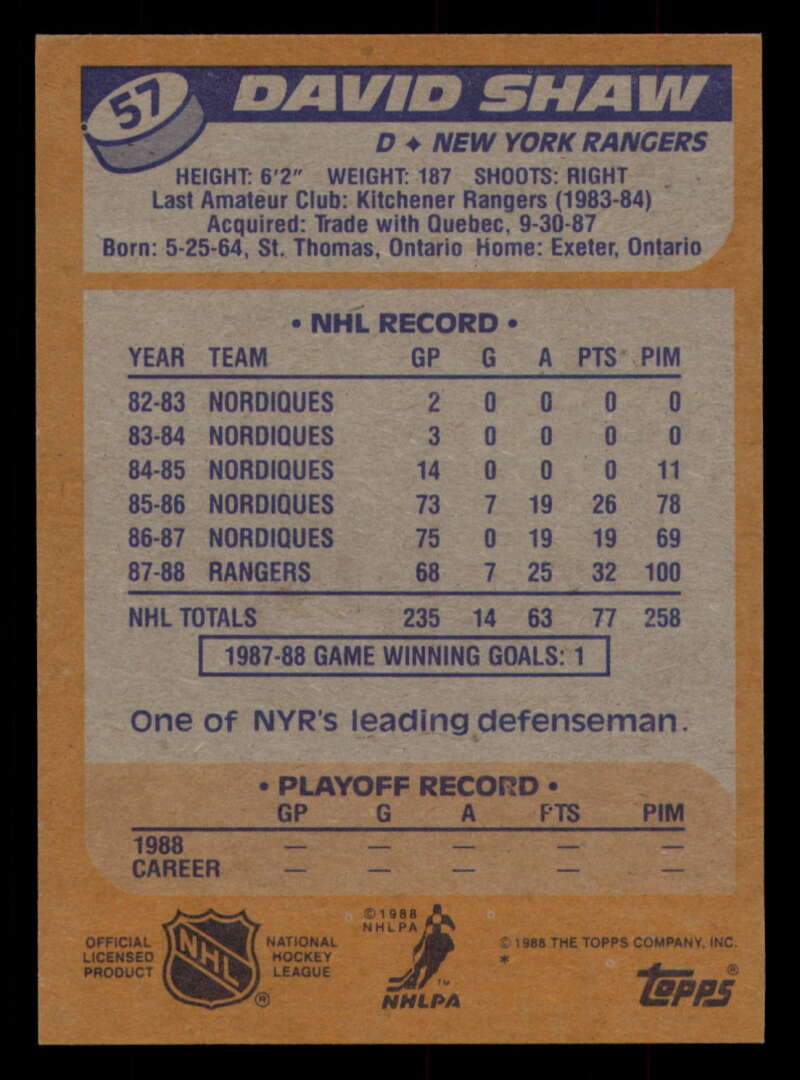 1988-89 Topps Hockey - #2 - #100 - Complete your set - Pick your card - Picture 243 of 433