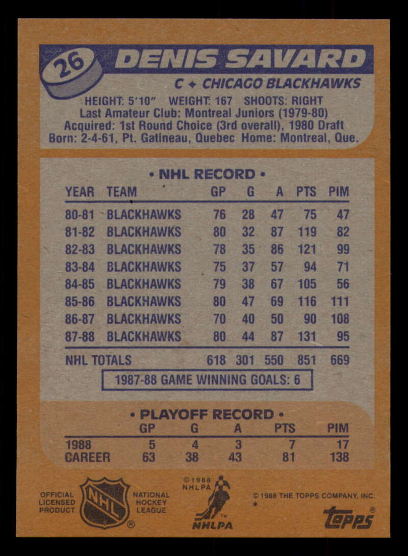 1988-89 Topps Hockey - #2 - #100 - Complete your set - Pick your card - Picture 129 of 433