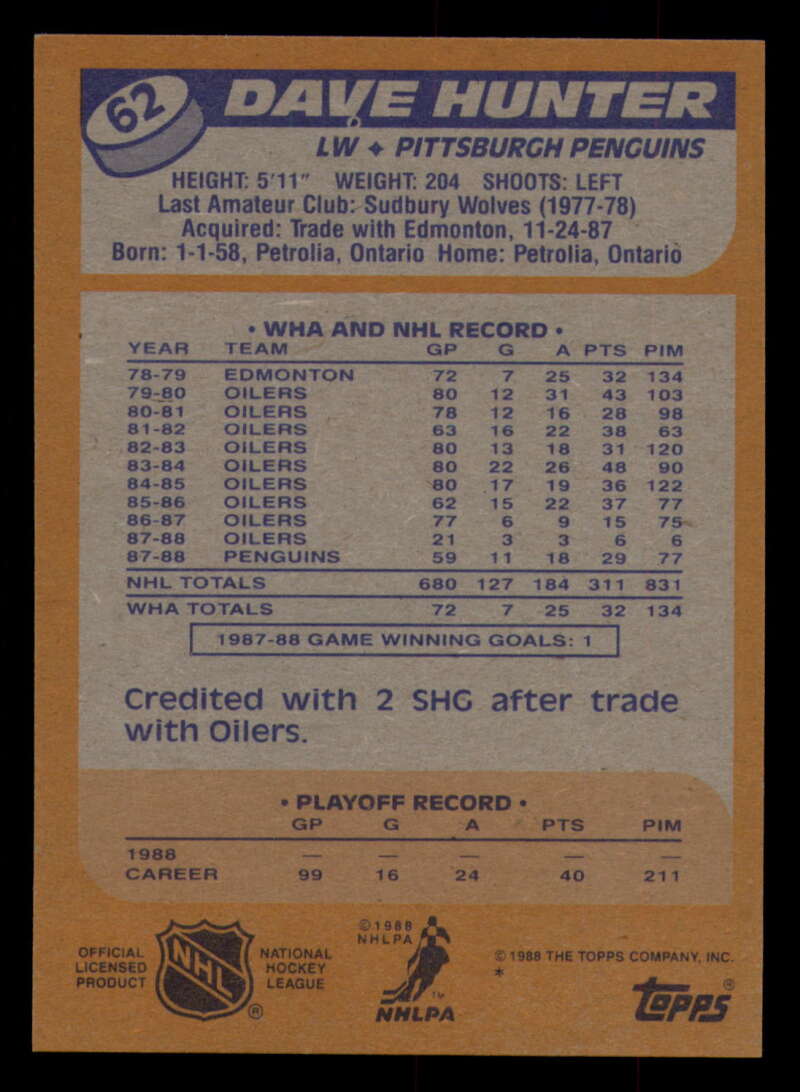 1988-89 Topps Hockey - #2 - #100 - Complete your set - Pick your card - Picture 267 of 433