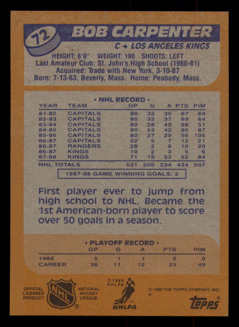 1988-89 Topps Hockey - #2 - #100 - Complete your set - Pick your card - Picture 313 of 433