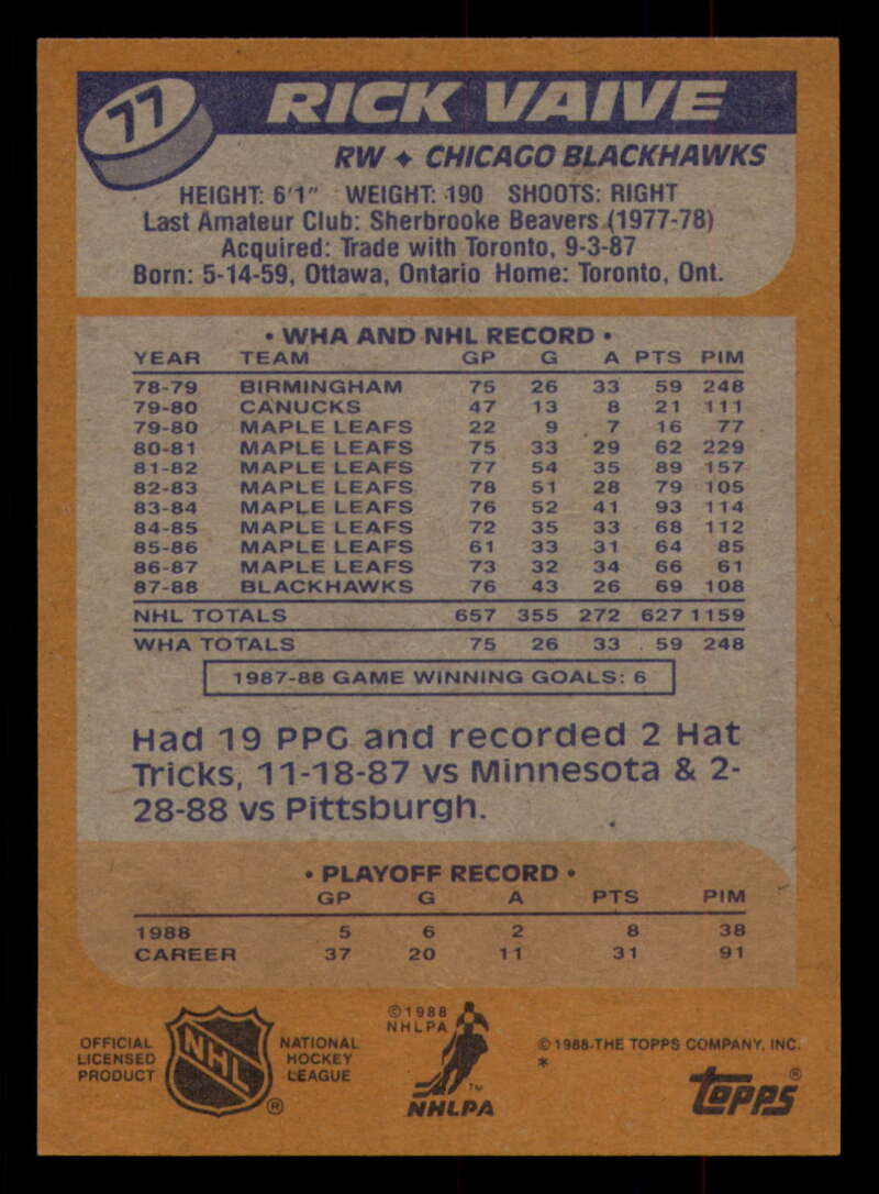 1988-89 Topps Hockey - #2 - #100 - Complete your set - Pick your card - Picture 333 of 433