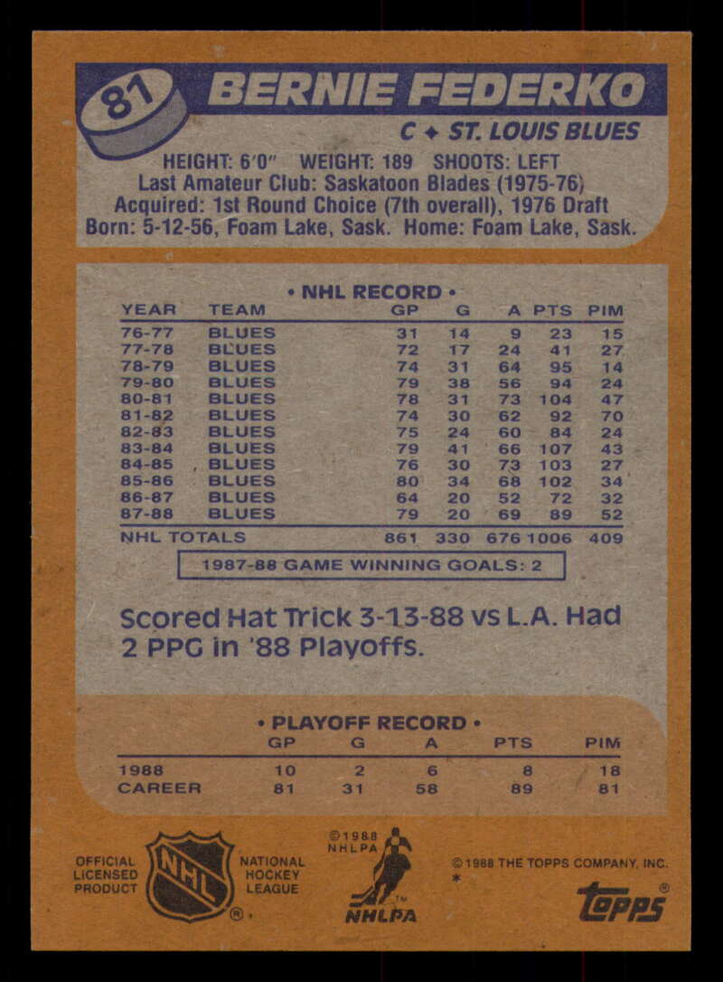 1988-89 Topps Hockey - #2 - #100 - Complete your set - Pick your card - Picture 353 of 433