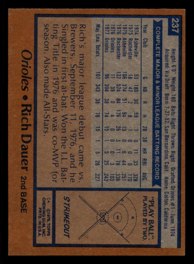 1978 Topps Baseball #216 - #265 - Complete your set - Pick your card - Picture 211 of 497