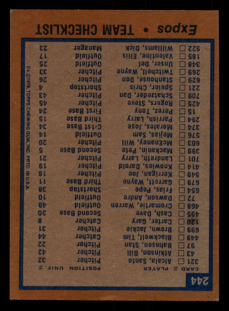 1978 Topps Baseball #216 - #265 - Complete your set - Pick your card - Picture 287 of 497