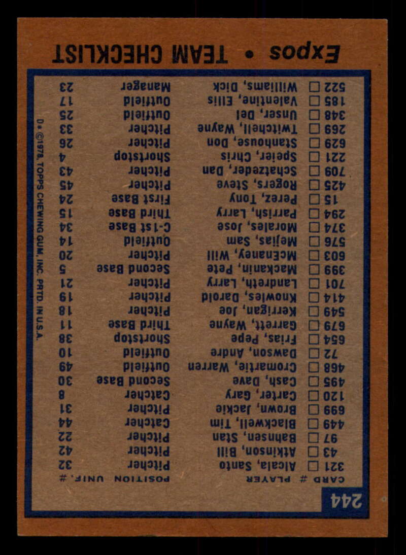 1978 Topps Baseball #216 - #265 - Complete your set - Pick your card - Picture 289 of 497