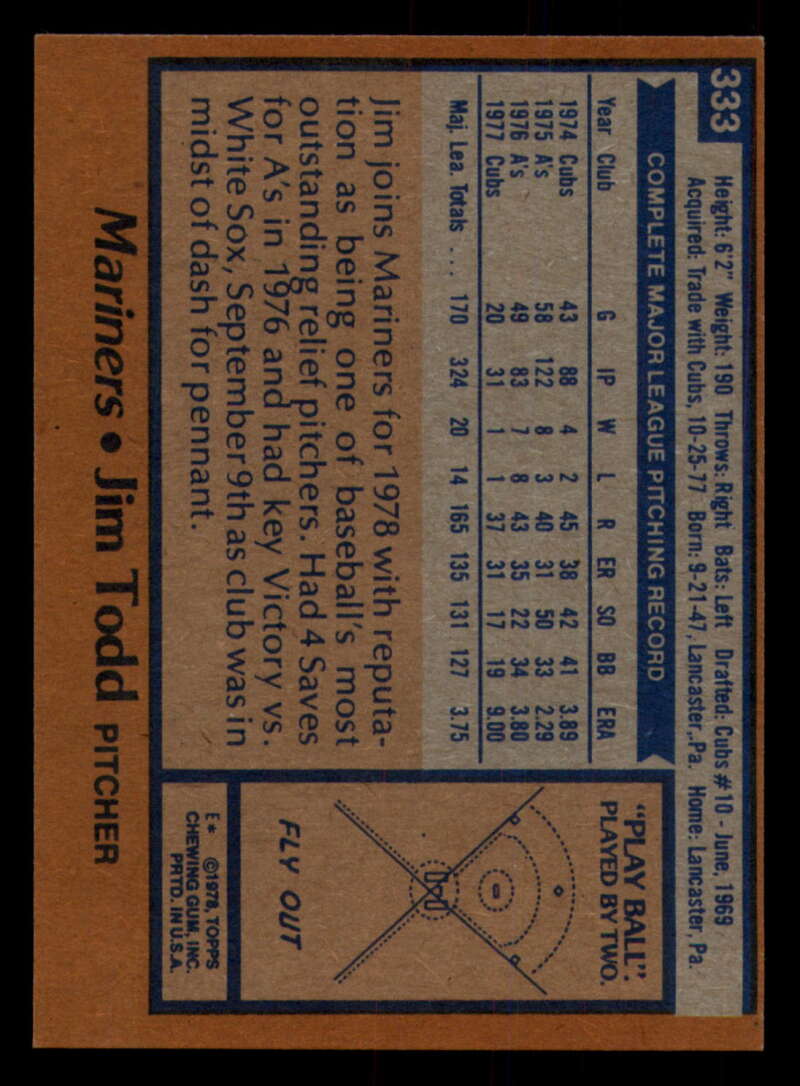 1978 Topps Baseball #316 - #365 - Complete your set - Pick your card - Picture 173 of 491