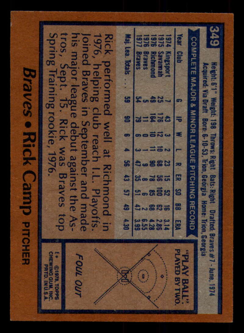 1978 Topps Baseball #316 - #365 - Complete your set - Pick your card - Picture 333 of 491