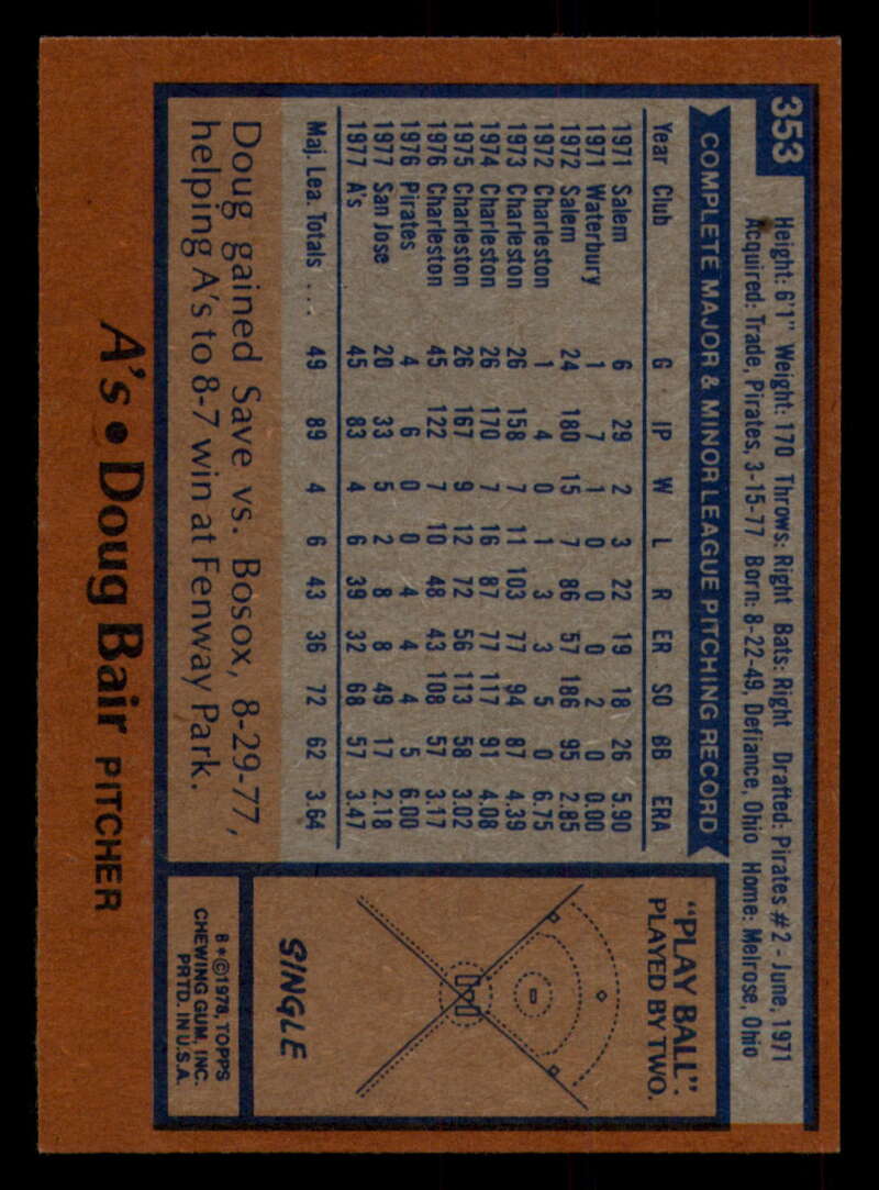 1978 Topps Baseball #316 - #365 - Complete your set - Pick your card - Picture 373 of 491