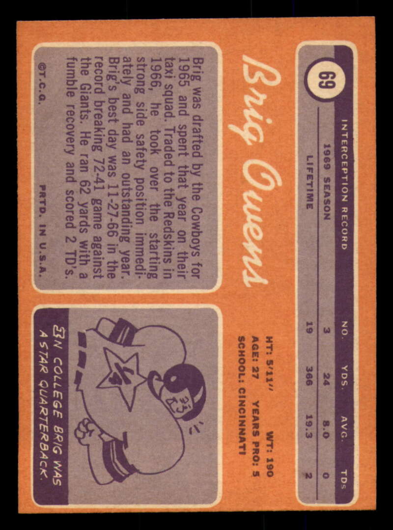 1970 Topps Football #1 to #89 - Complete your set - Pick your card - Picture 383 of 475