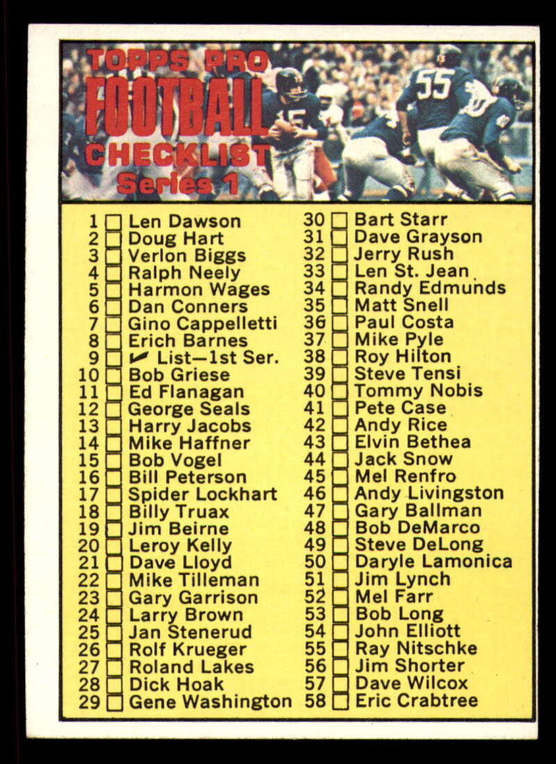 1970 Topps Football #1 to #89 - Complete your set - Pick your card - Picture 32 of 475