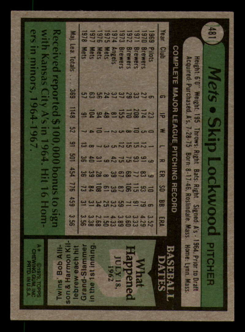 1979 Topps Baseball #451  to  #500 - Complete your set - Pick your card - Picture 305 of 489