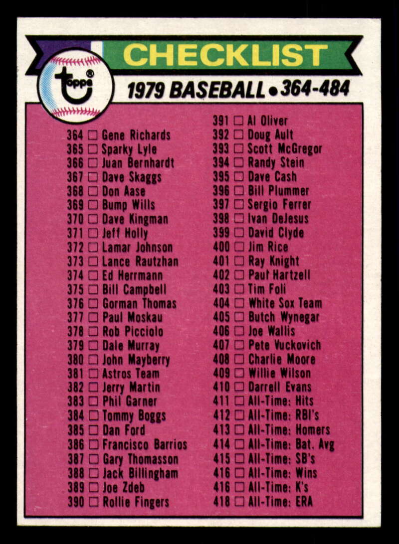 1979 Topps Baseball #451  to  #500 - Complete your set - Pick your card - Picture 322 of 489