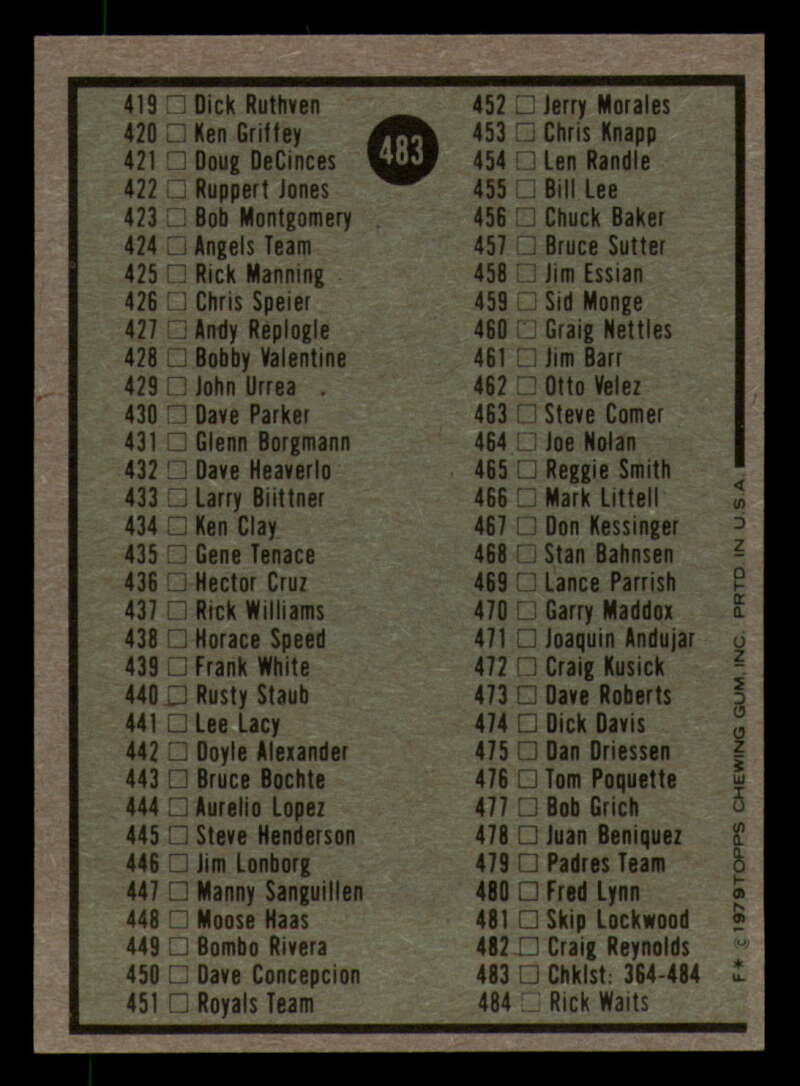 1979 Topps Baseball #451  to  #500 - Complete your set - Pick your card - Picture 323 of 489