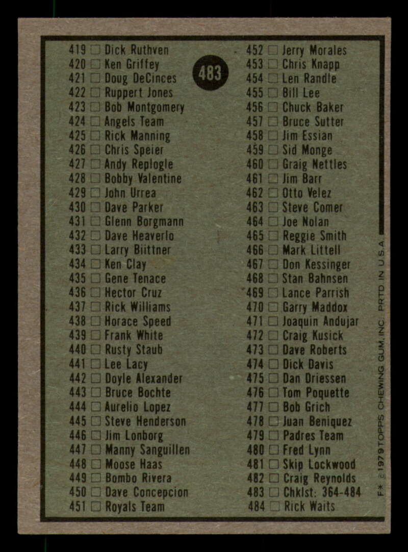 1979 Topps Baseball #451  to  #500 - Complete your set - Pick your card - Picture 325 of 489