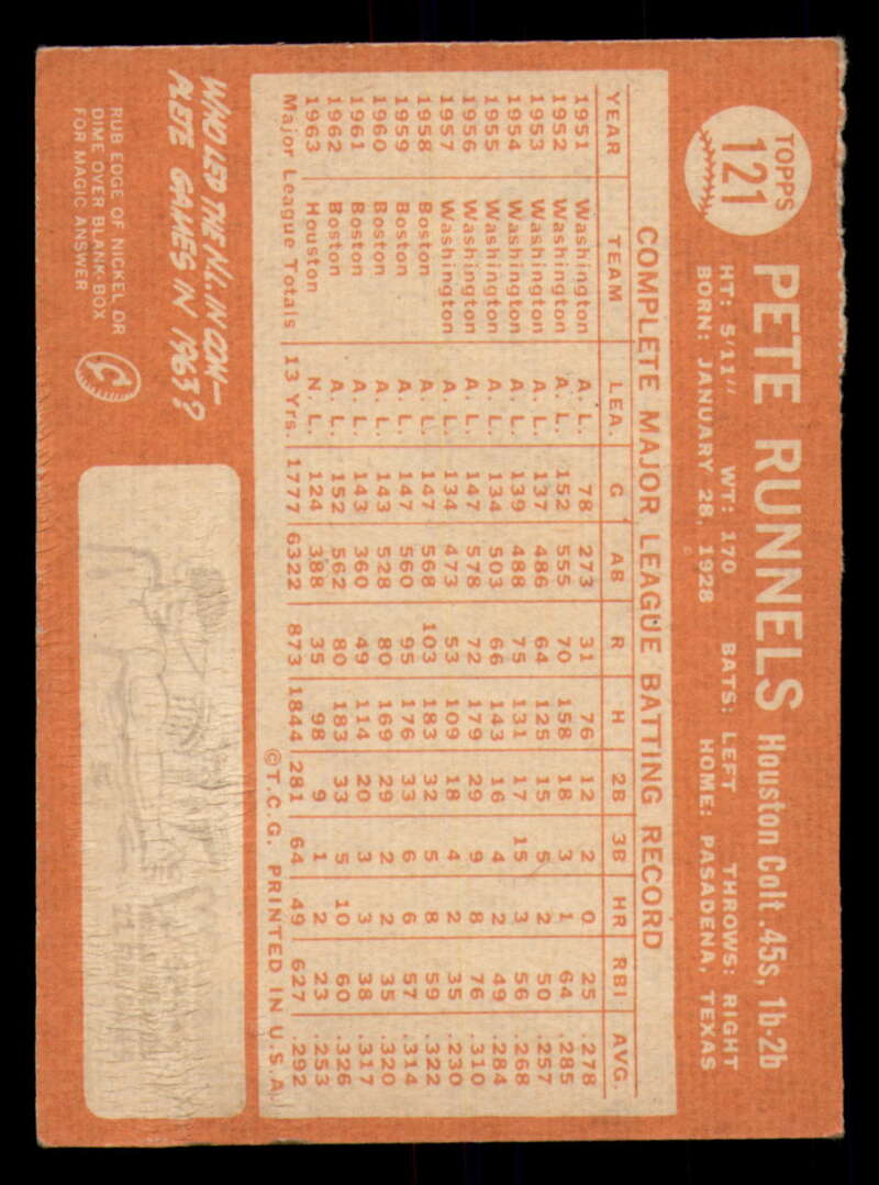 1964 Topps Baseball #3 - #130 - Complete your set - Pick your card - Picture 425 of 465