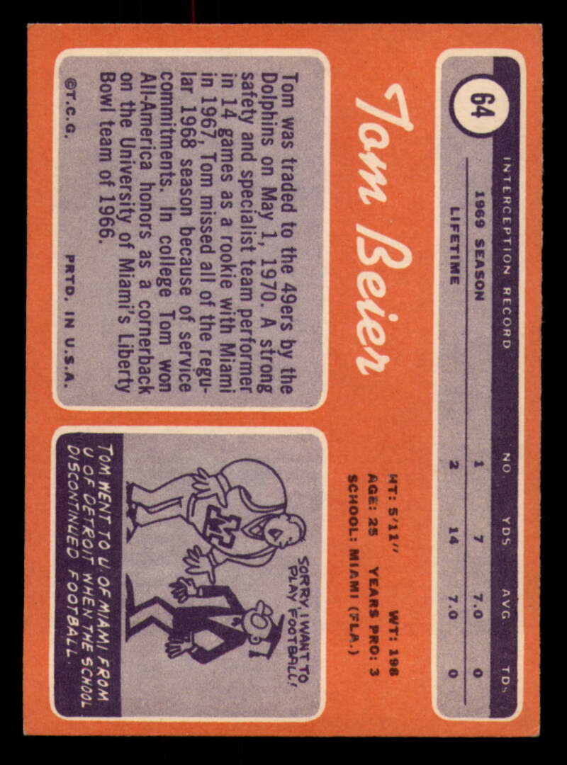 1970 Topps Football #1 to #89 - Complete your set - Pick your card - Picture 353 of 475