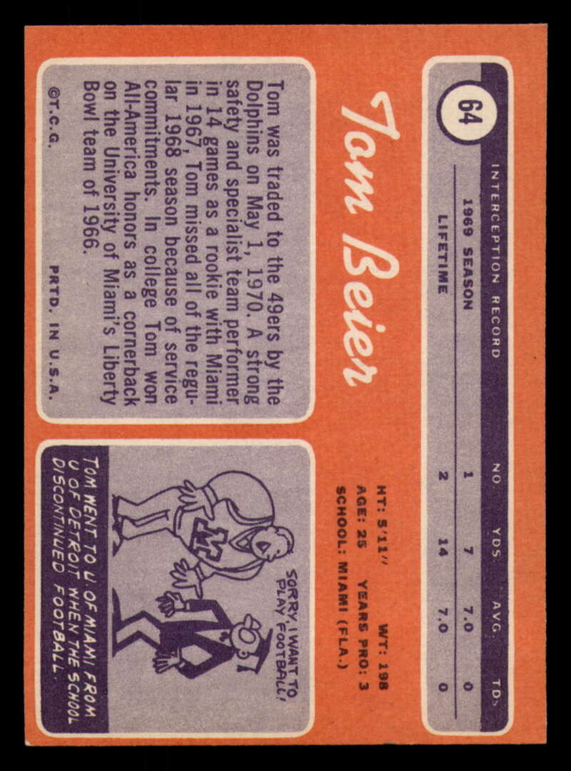 1970 Topps Football #1 to #89 - Complete your set - Pick your card - Picture 355 of 475