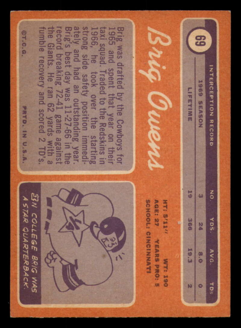 1970 Topps Football #1 to #89 - Complete your set - Pick your card - Picture 385 of 475