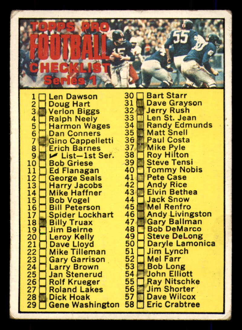 1970 Topps Football #1 to #89 - Complete your set - Pick your card - Picture 50 of 475