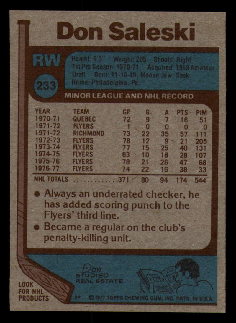 1977-78 Topps Hockey - #221 to #264 - Complete your set - Pick your card - Picture 65 of 291