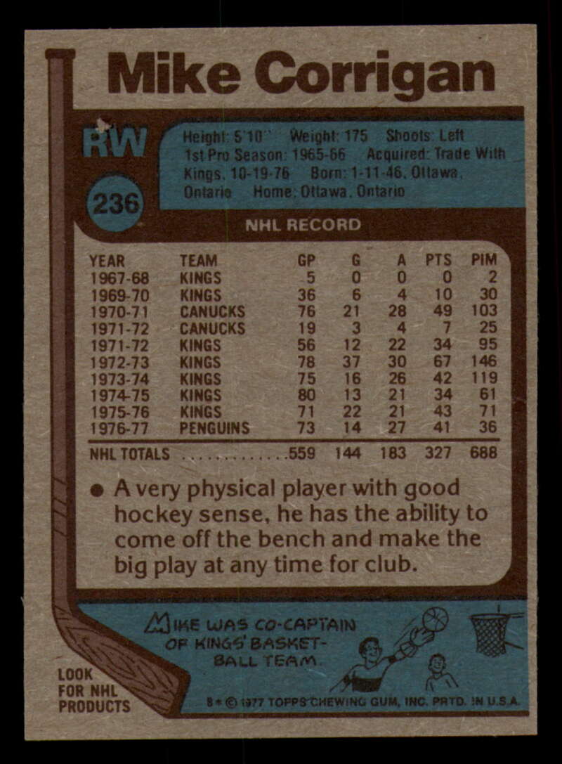 1977-78 Topps Hockey - #221 to #264 - Complete your set - Pick your card - Picture 77 of 291