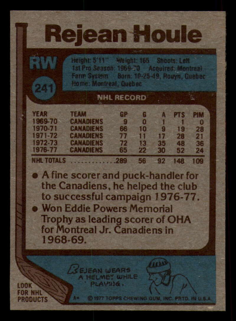 1977-78 Topps Hockey - #221 to #264 - Complete your set - Pick your card - Picture 123 of 291