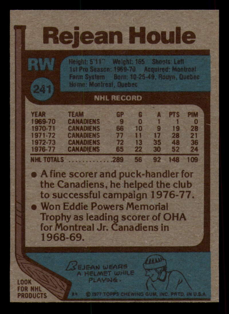 1977-78 Topps Hockey - #221 to #264 - Complete your set - Pick your card - Picture 127 of 291