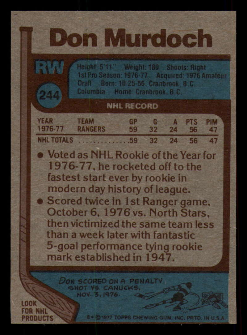 1977-78 Topps Hockey - #221 to #264 - Complete your set - Pick your card - Picture 141 of 291