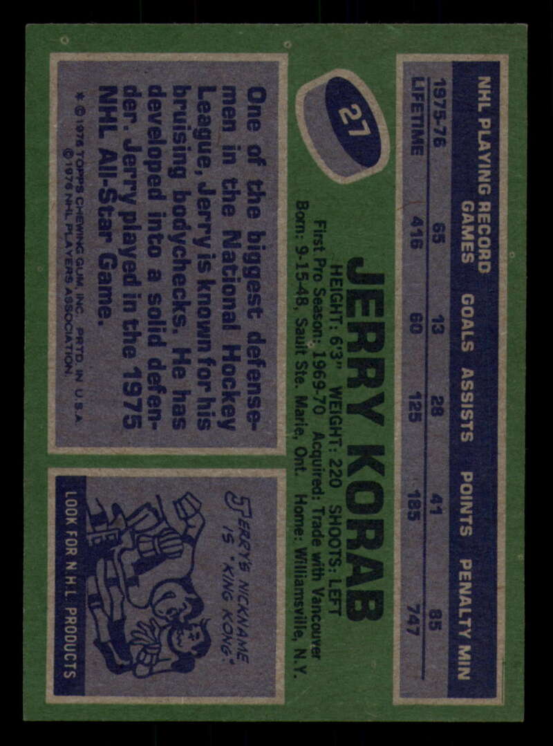 1976-77 Topps Hockey  #6 - #85 - Complete your set - Pick your Card - Picture 79 of 423