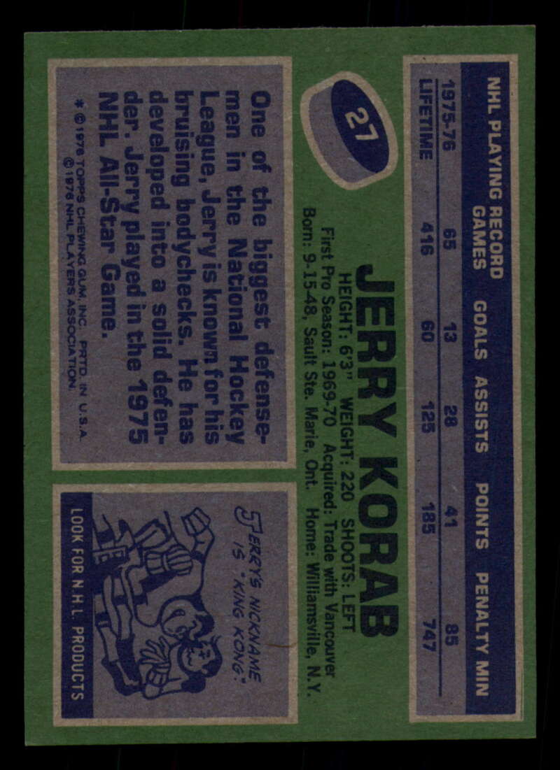 1976-77 Topps Hockey  #6 - #85 - Complete your set - Pick your Card - Picture 81 of 423