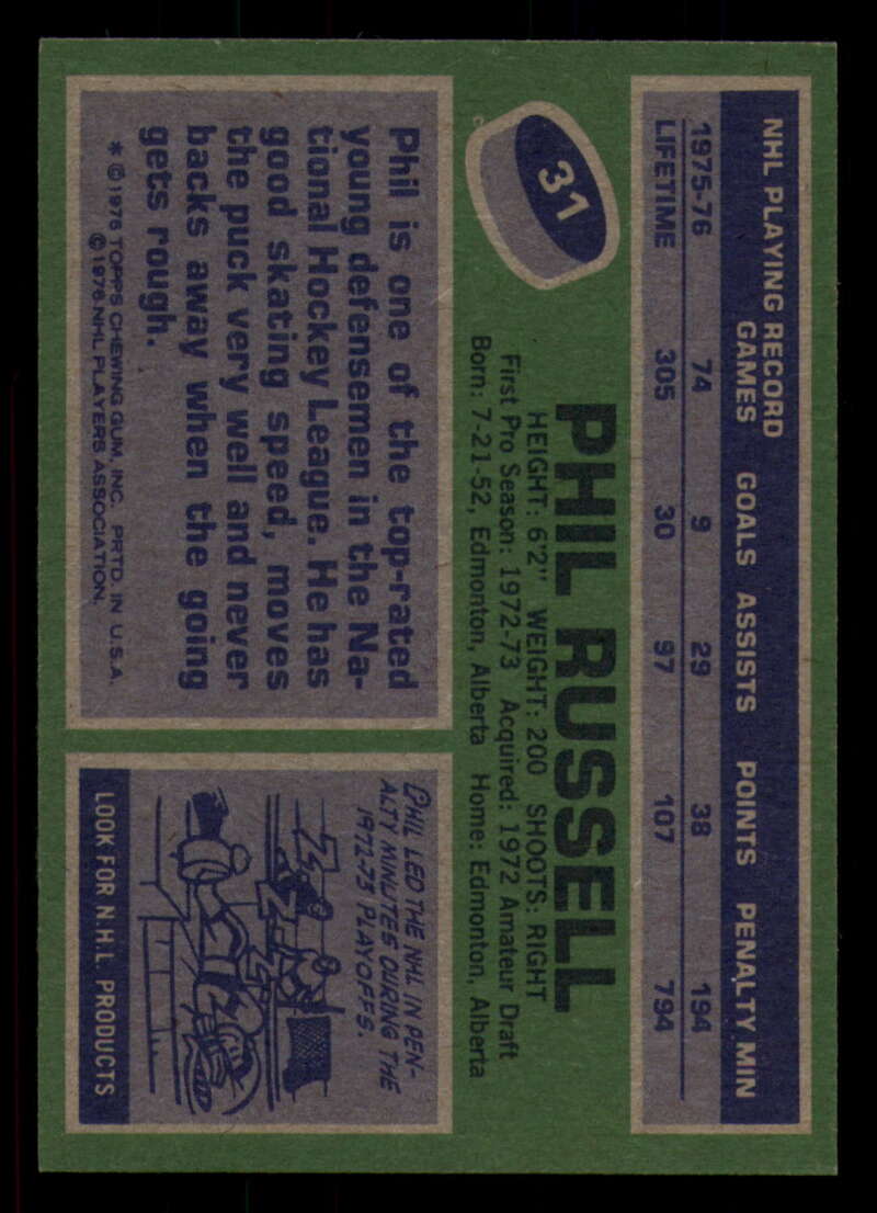 1976-77 Topps Hockey  #6 - #85 - Complete your set - Pick your Card - Picture 105 of 423