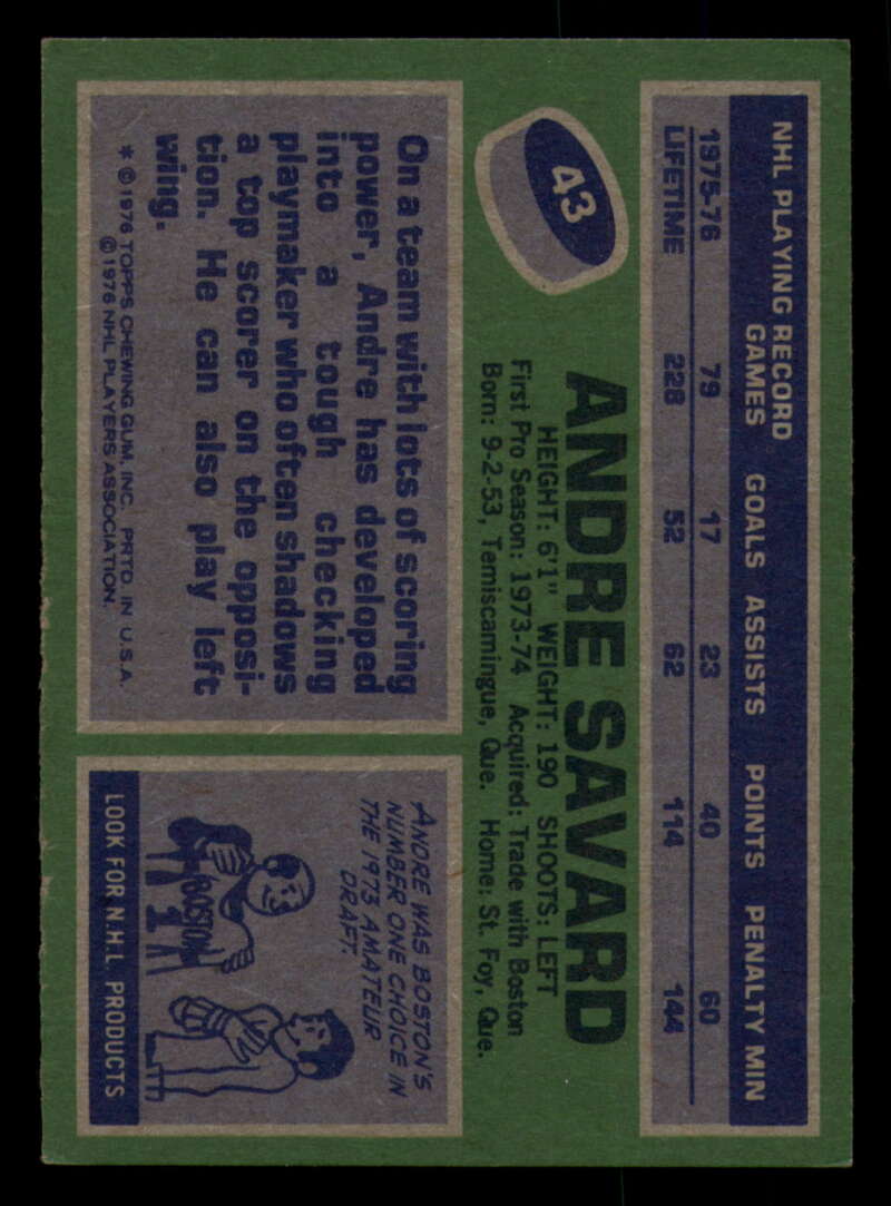 1976-77 Topps Hockey  #6 - #85 - Complete your set - Pick your Card - Picture 183 of 423