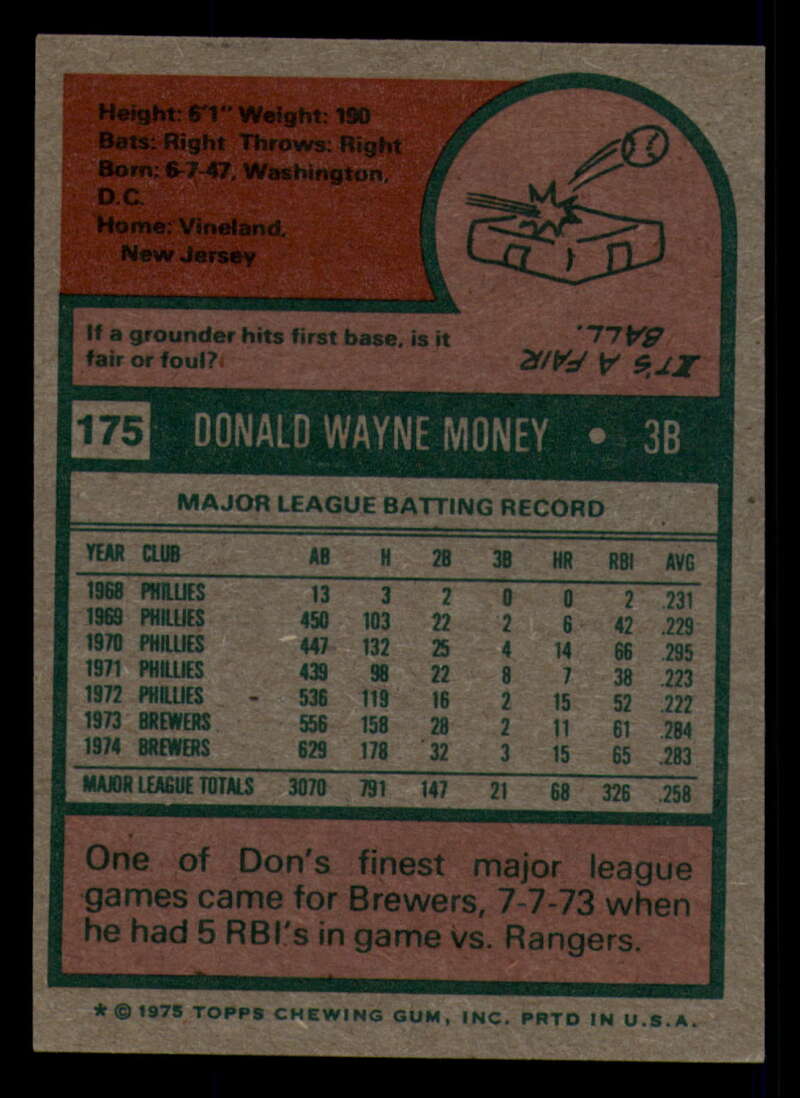 1975 Topps Baseball #166 - #259 - Complete your set - Pick your card - Picture 75 of 451